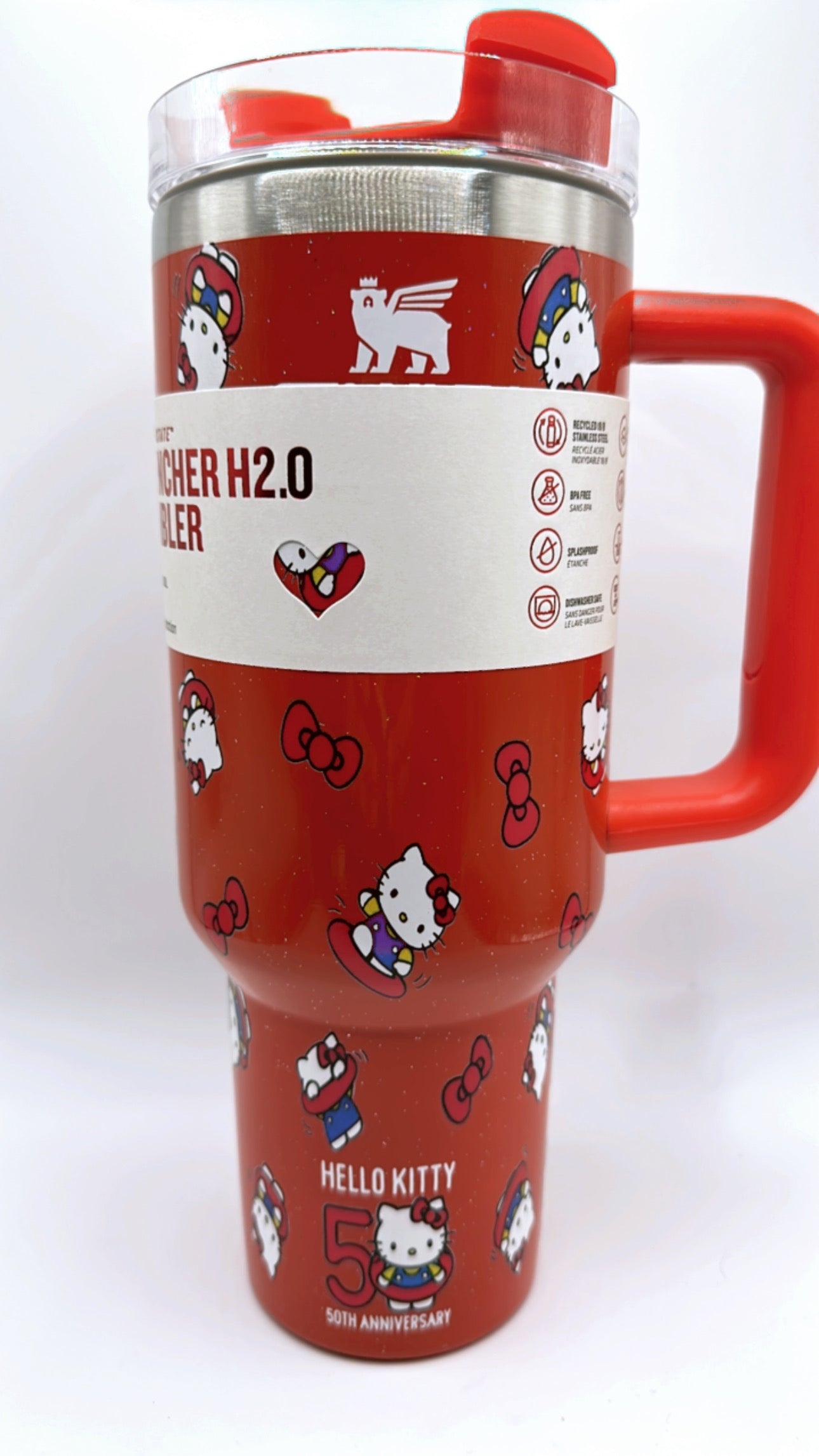 Red w/ sparkles Hello Kitty Tumber