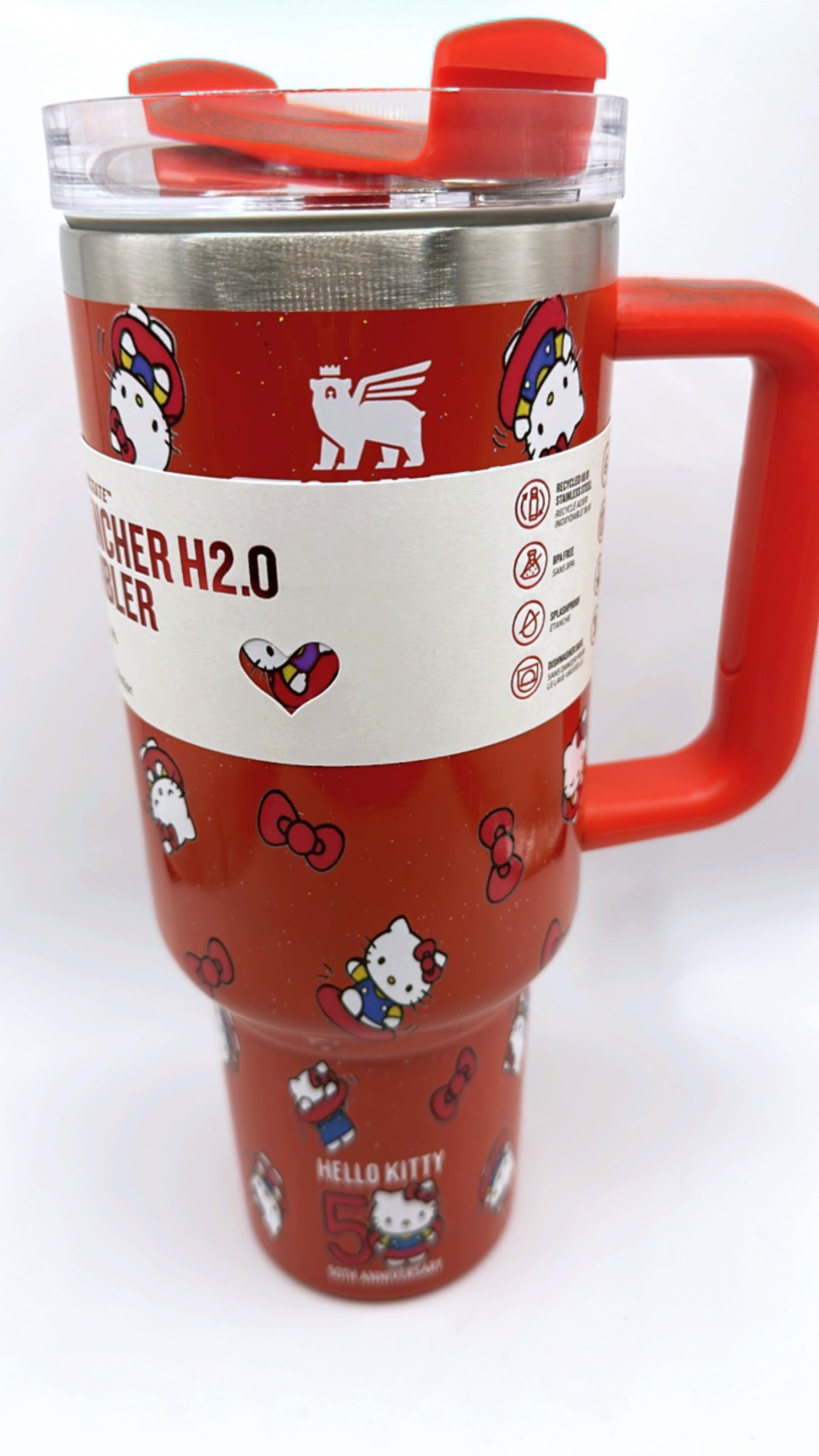 Red w/ sparkles Hello Kitty Tumber