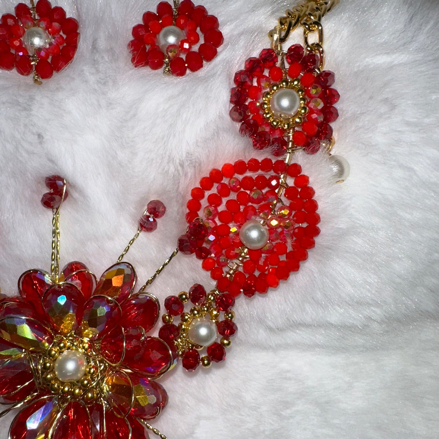 Glass red heart Necklace