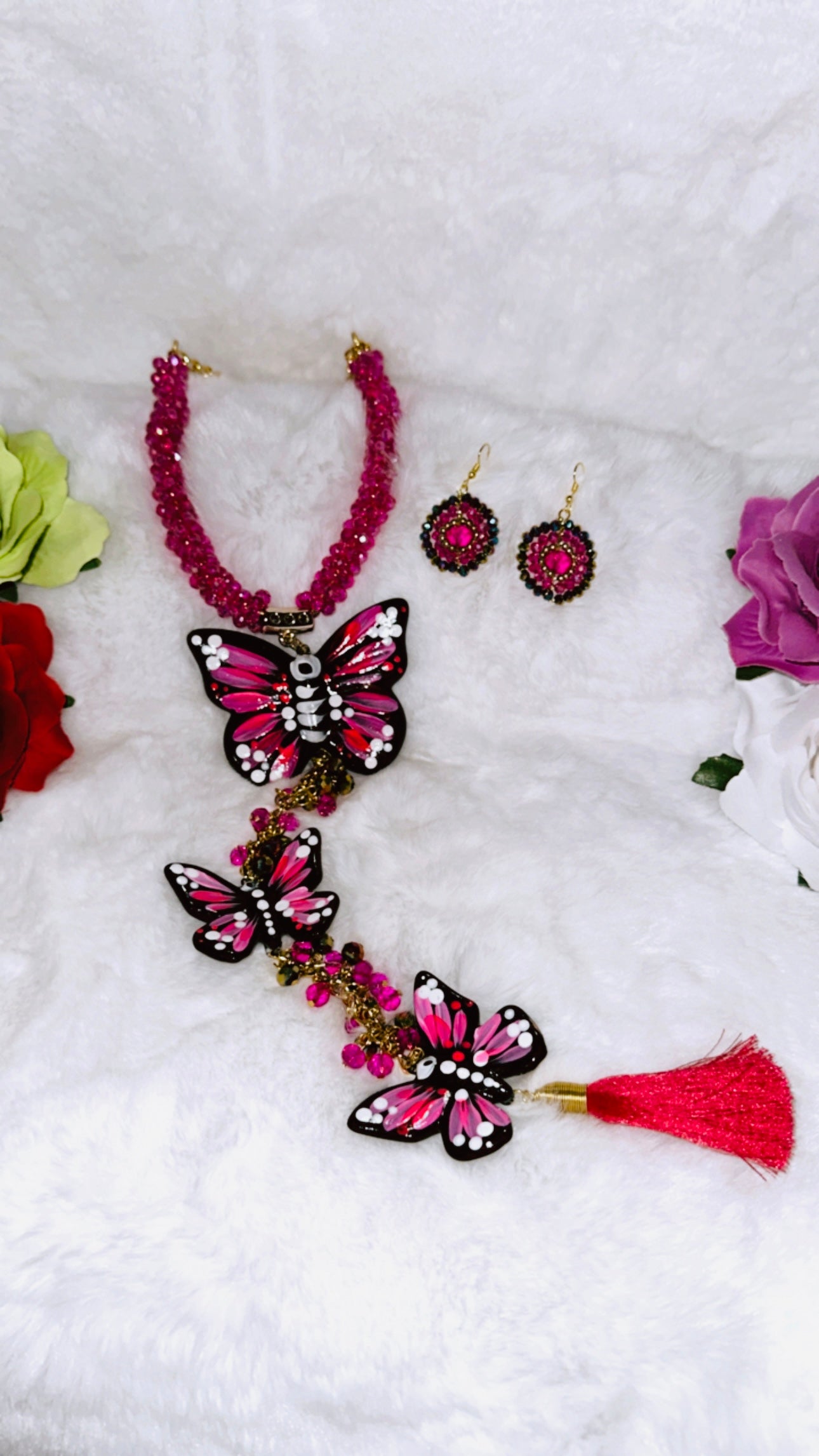 Monarca butterfly Necklace set