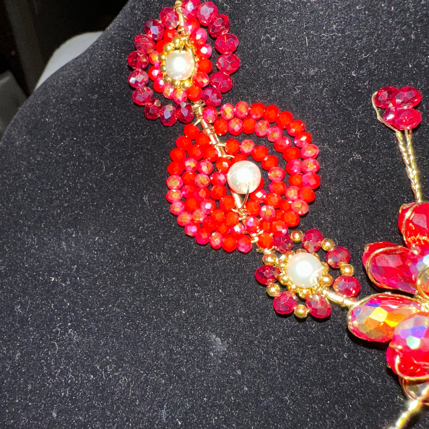 Glass red heart Necklace
