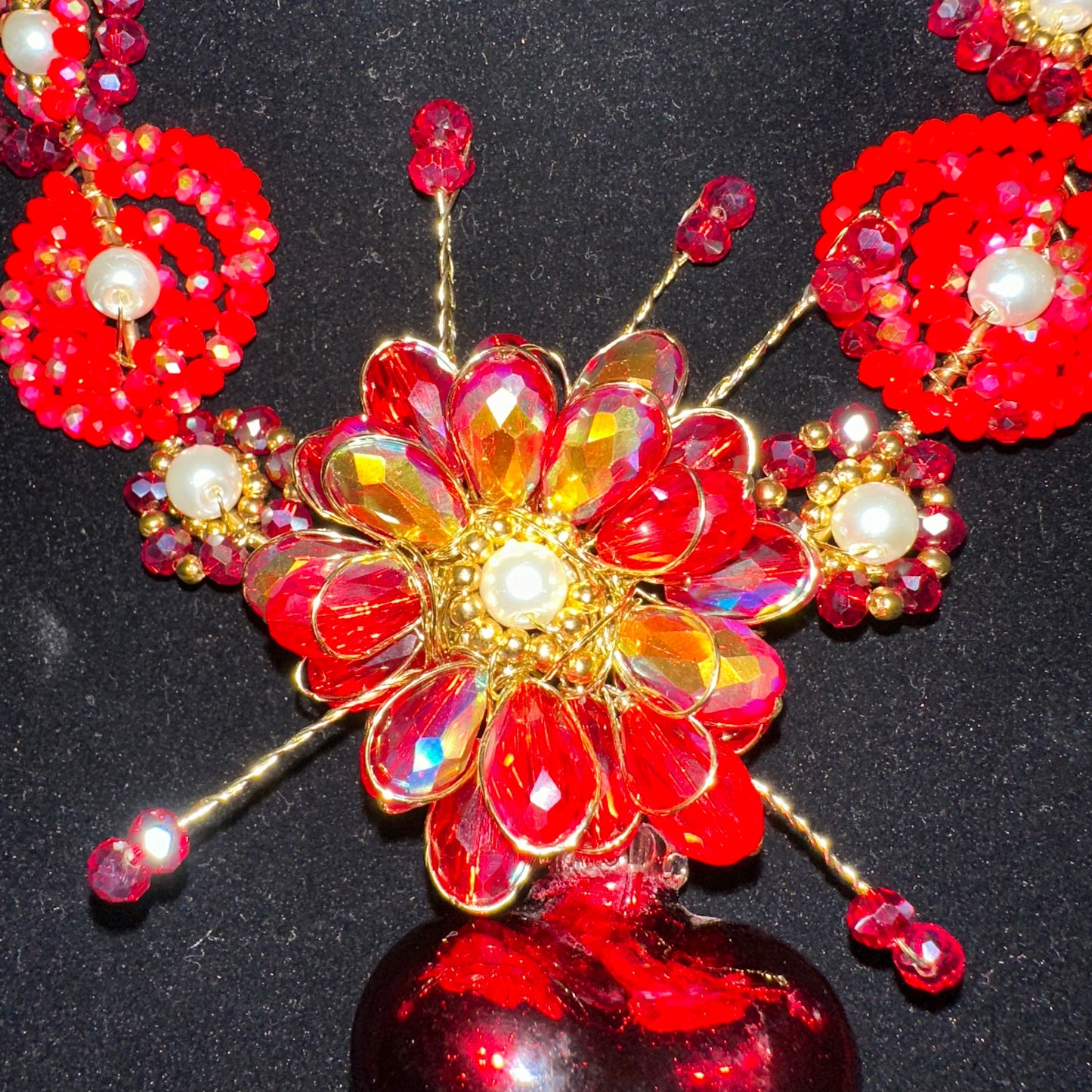 Glass red heart Necklace