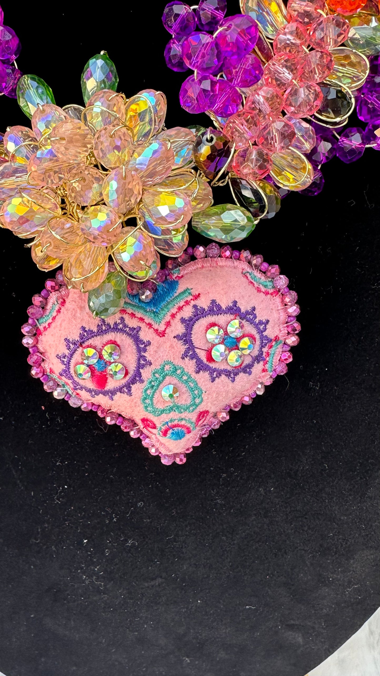 Pink Pillow Heart Necklace