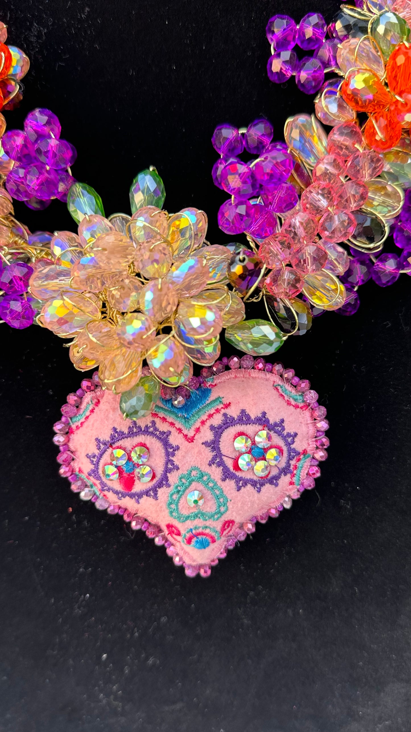 Pink Pillow Heart Necklace