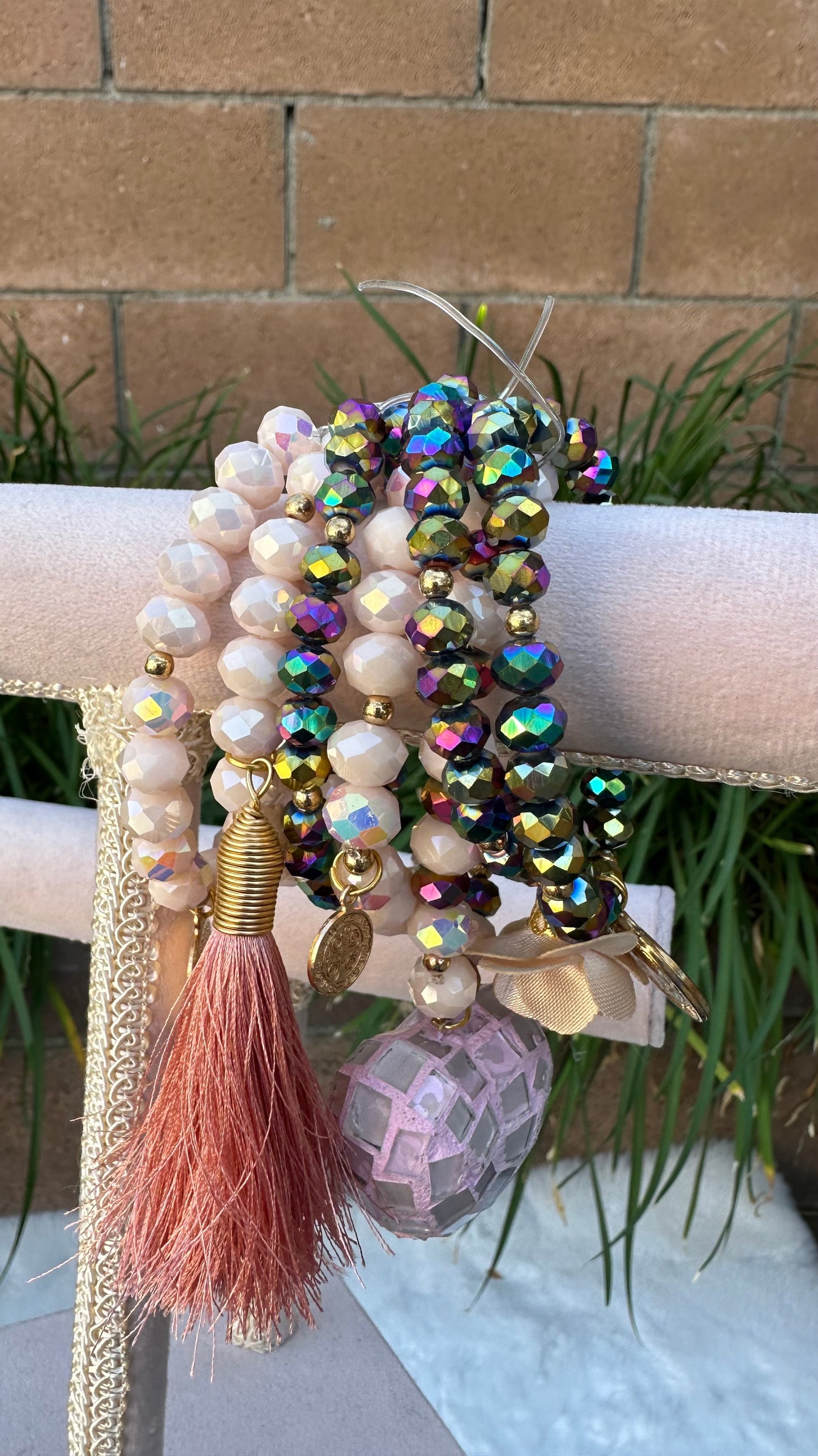 Corazon Vitral Semanario Bracelet Set