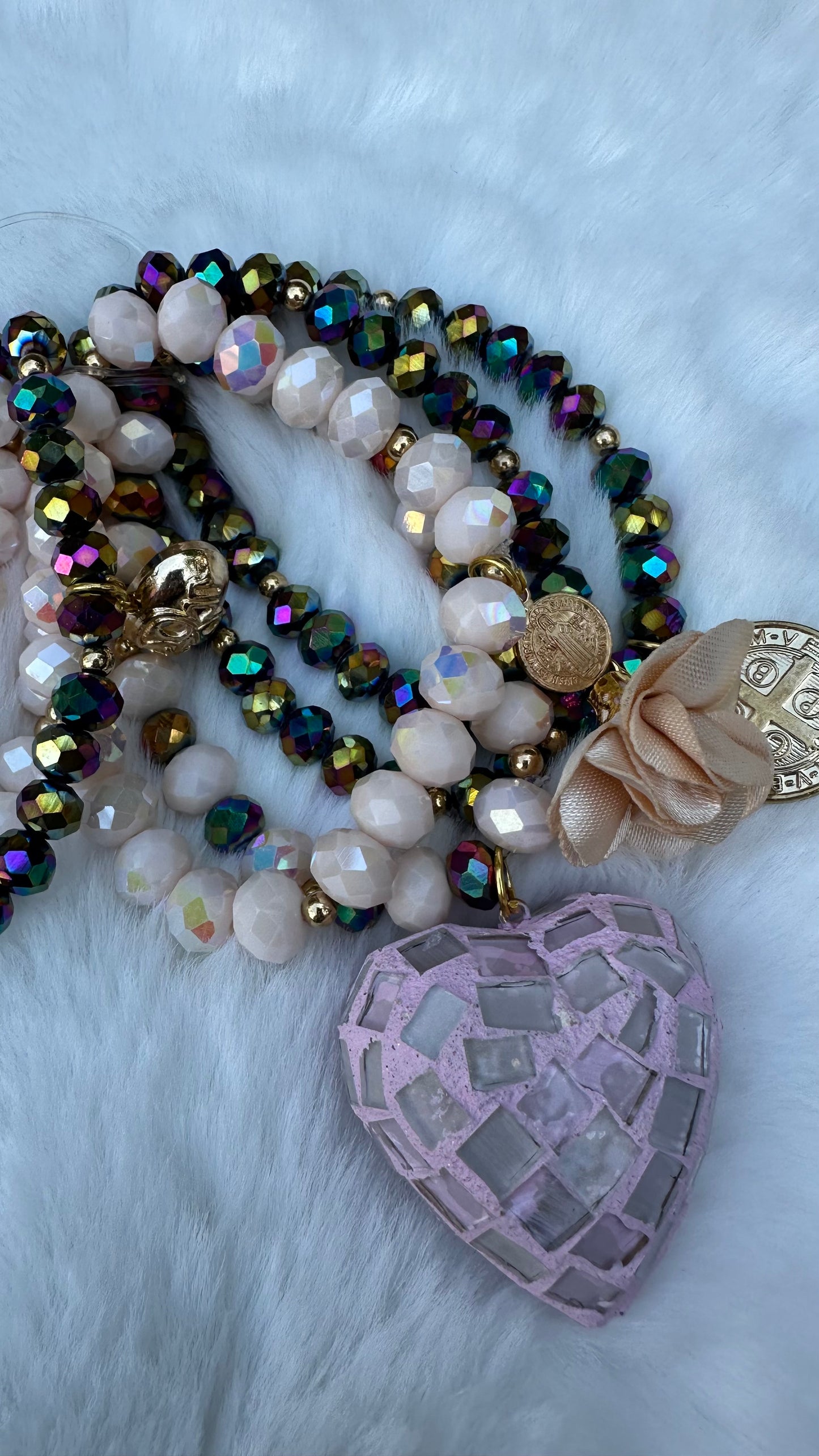 Corazon Vitral Semanario Bracelet Set