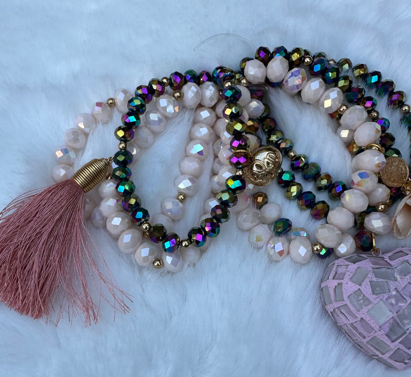 Corazon Vitral Semanario Bracelet Set