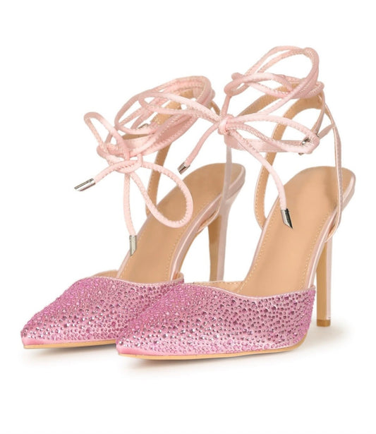 Pink Rhinestone Heels