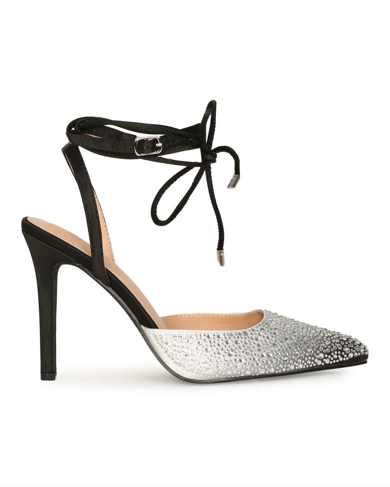 Black/White Rhinestones Heels