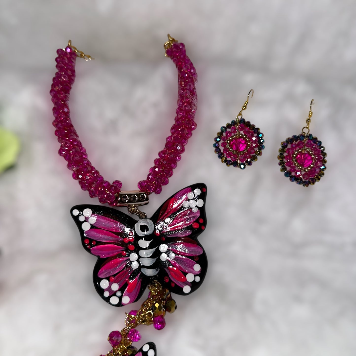 Monarca butterfly Necklace set