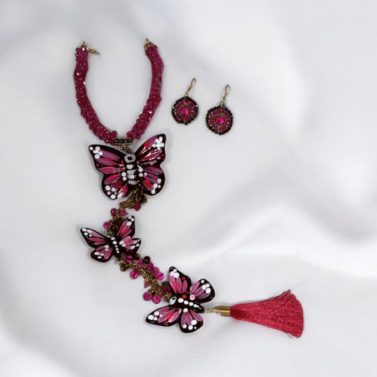 Monarca butterfly Necklace set