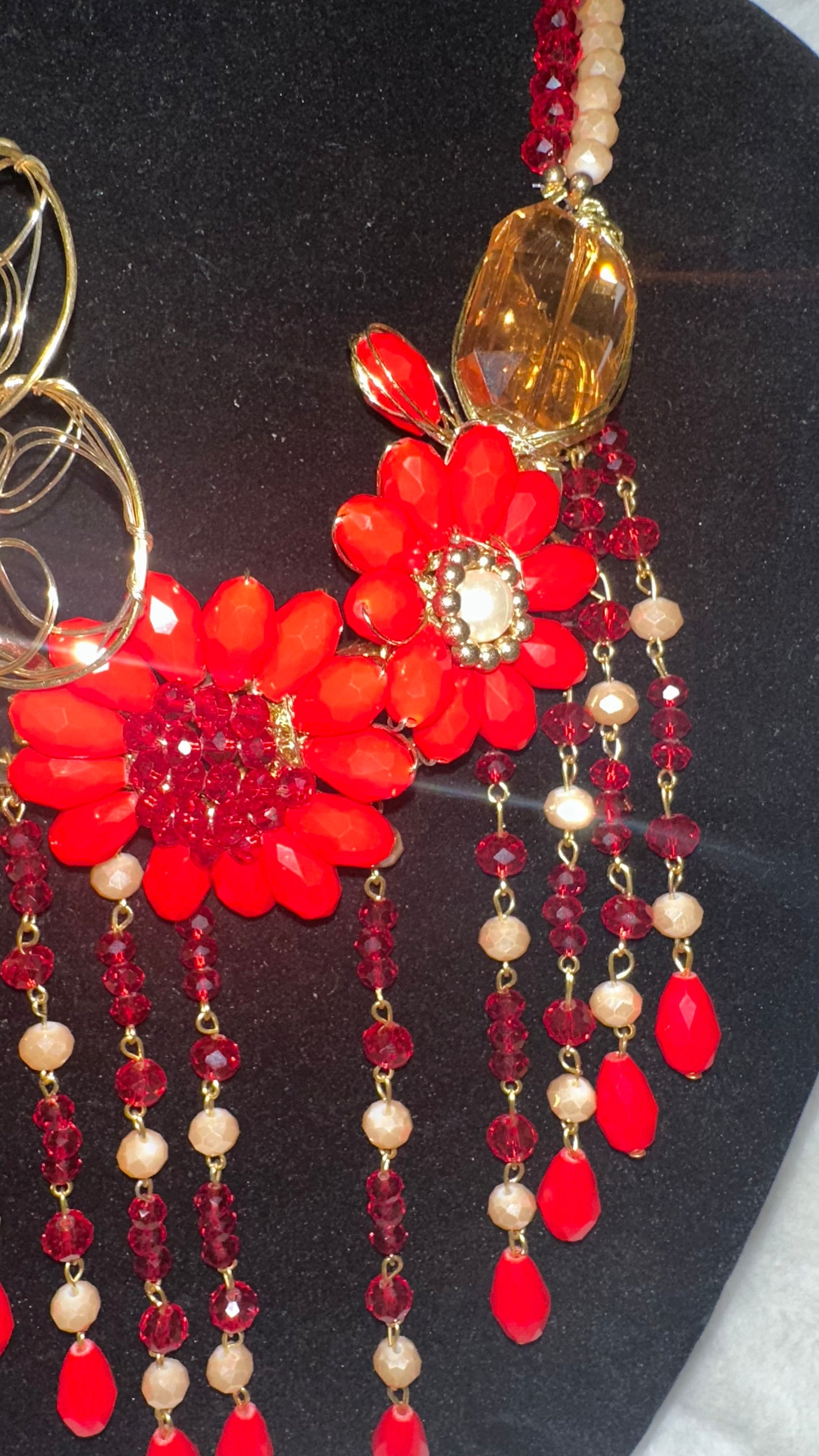 Red/Gold Alambrismo necklace