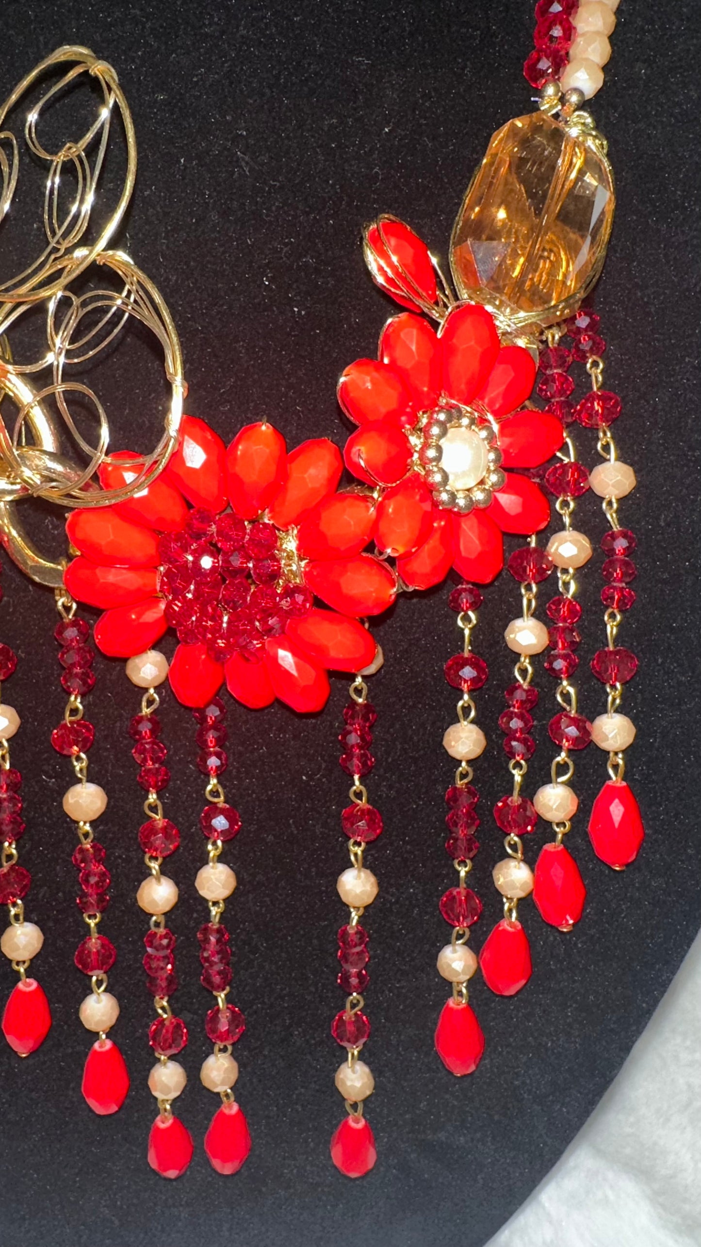 Red/Gold Alambrismo necklace