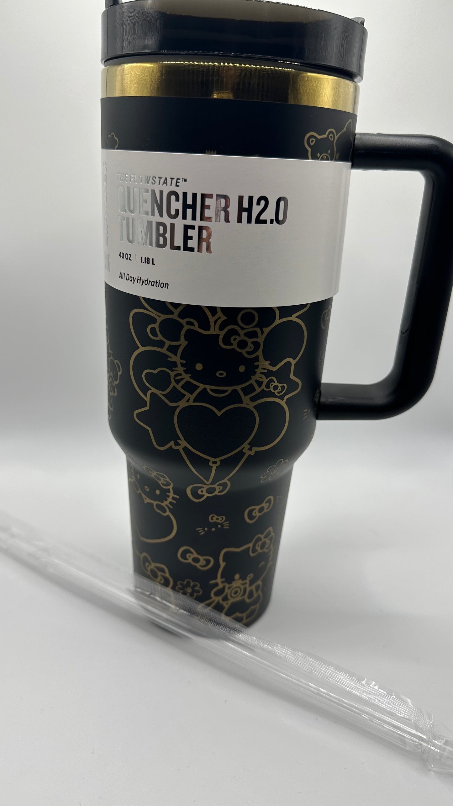 Black/Gold Hello Kitty Tumbler