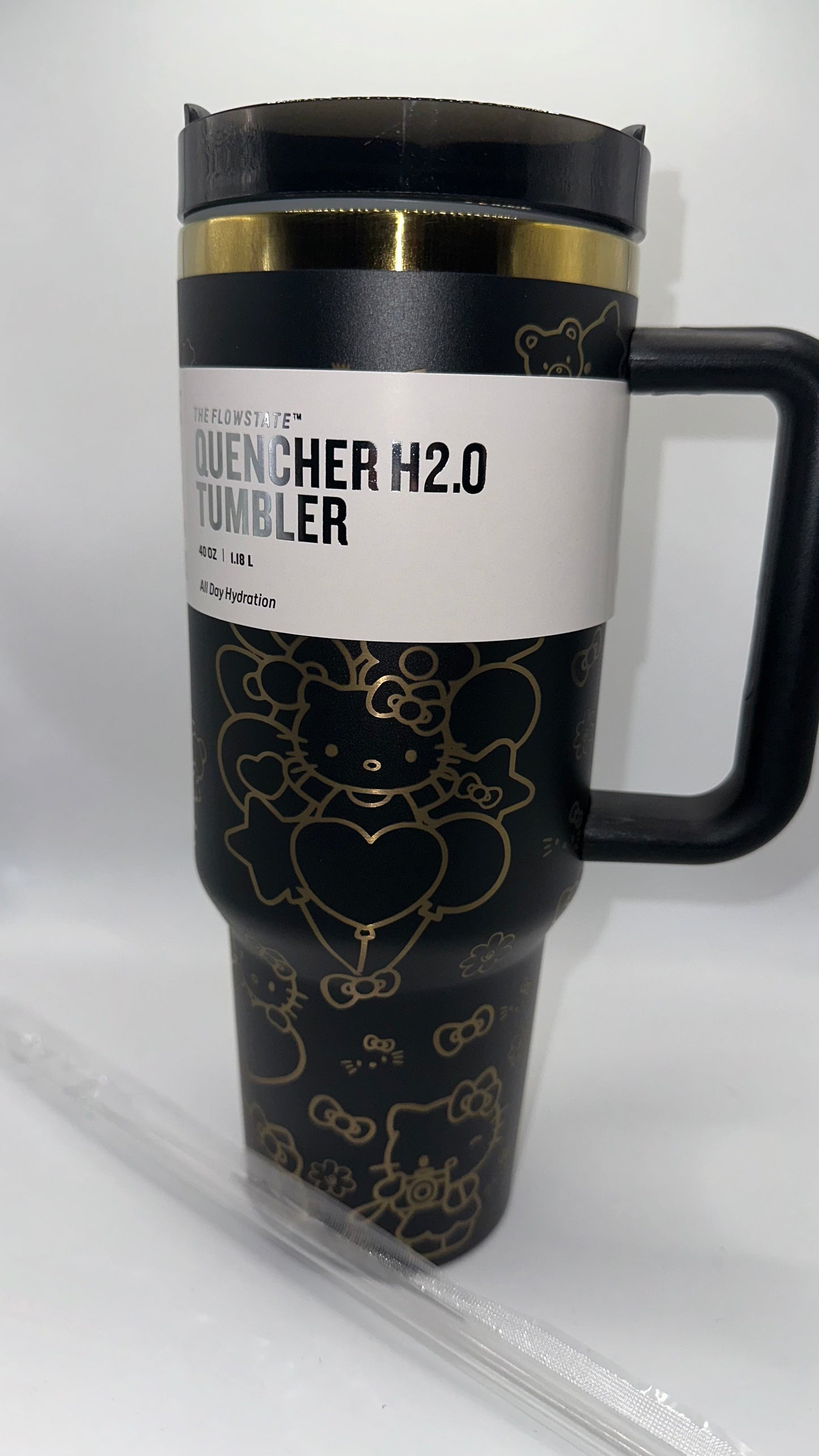 Black/Gold Hello Kitty Tumbler