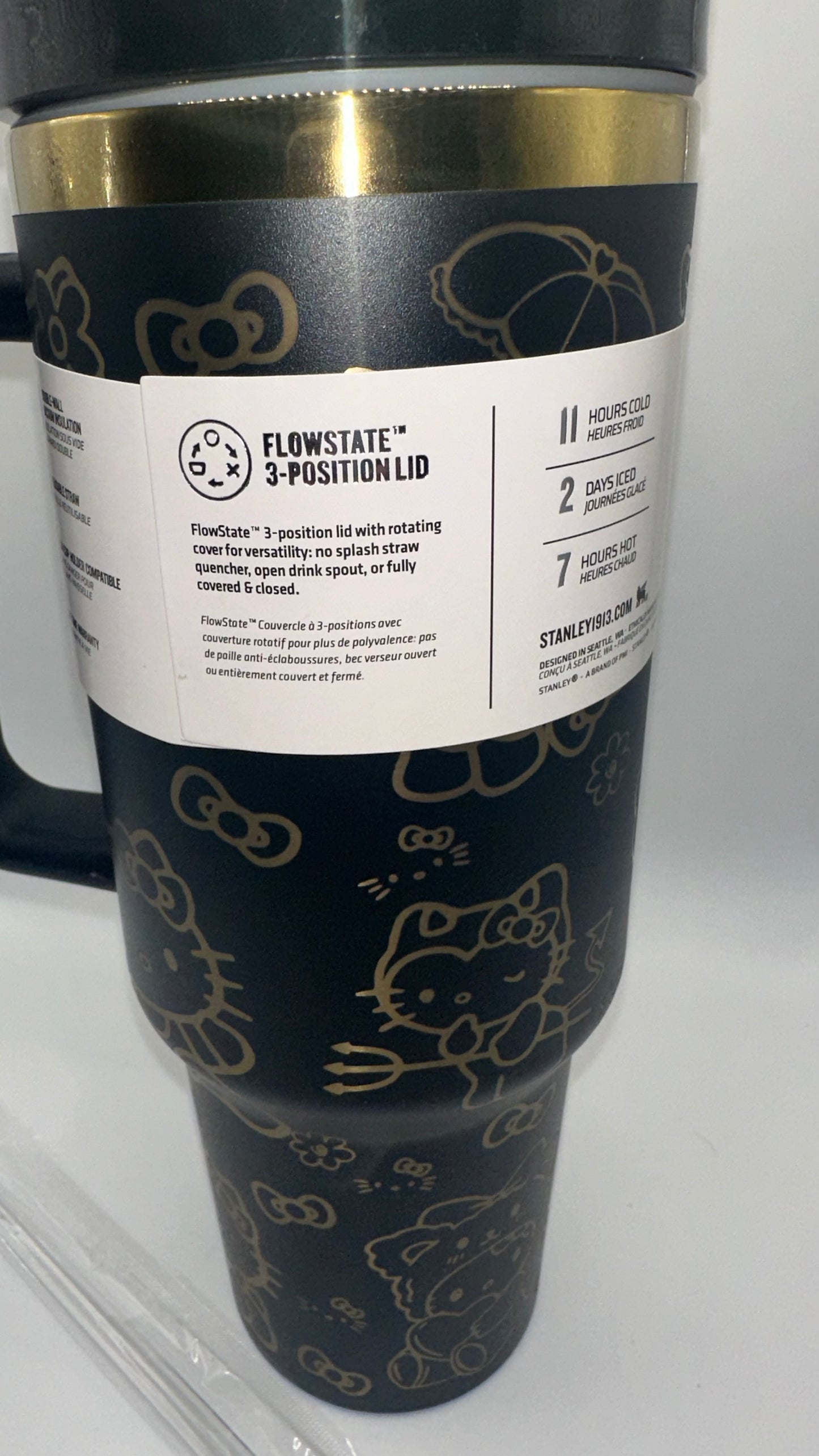 Black/Gold Hello Kitty Tumbler
