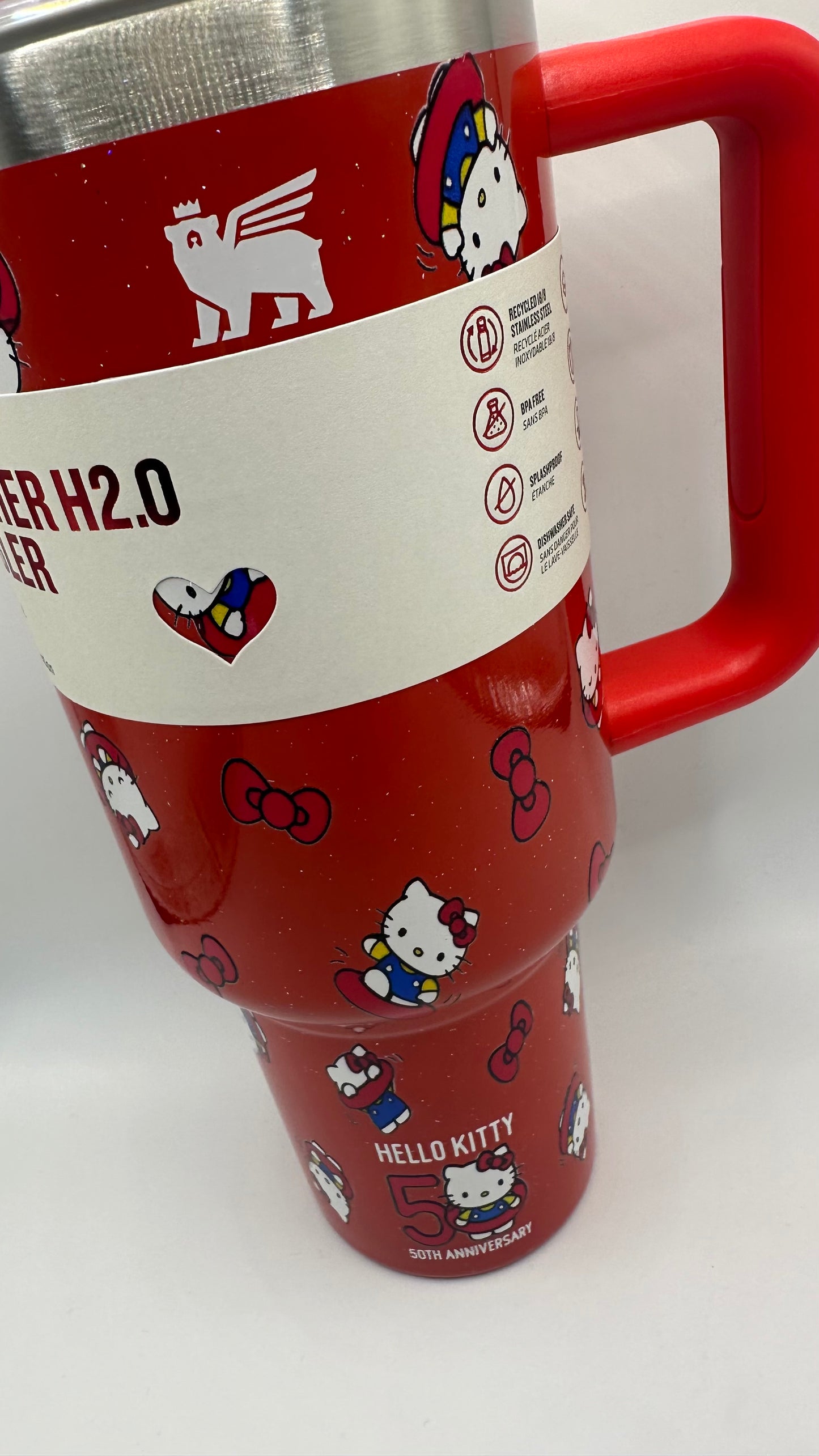 Red w/ sparkles Hello Kitty Tumber