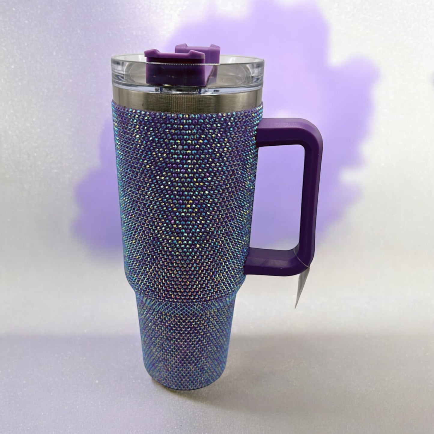 Purple Rhinestone Tumbler