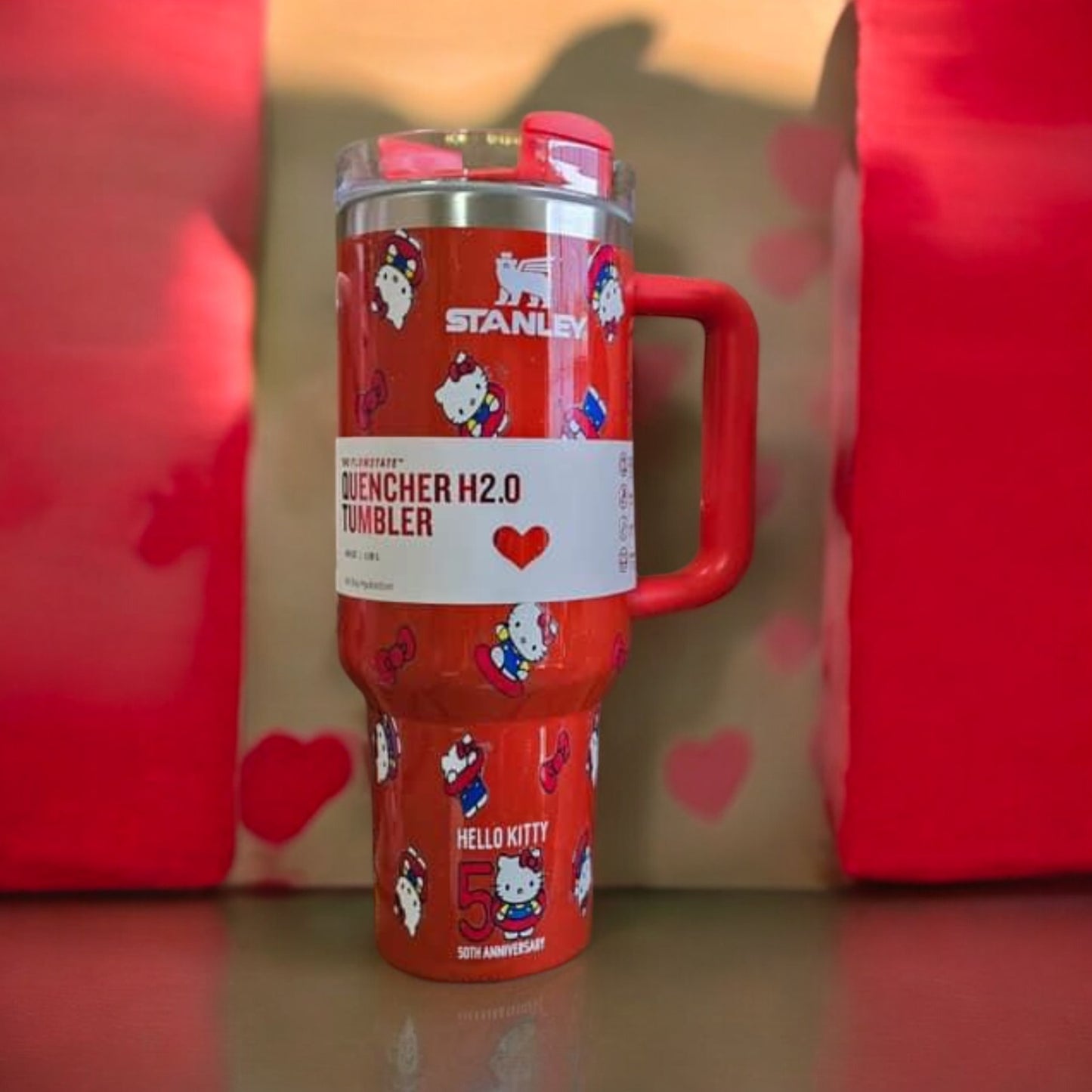 Red w/ sparkles Hello Kitty Tumber