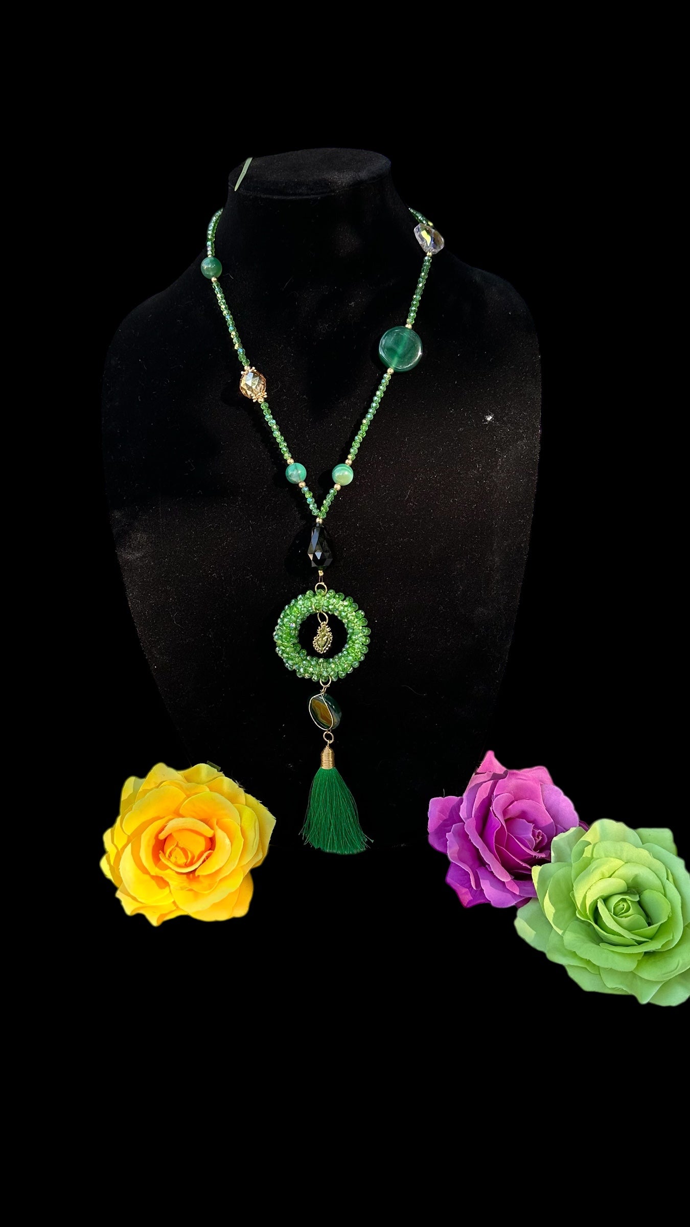 Green Long Necklace