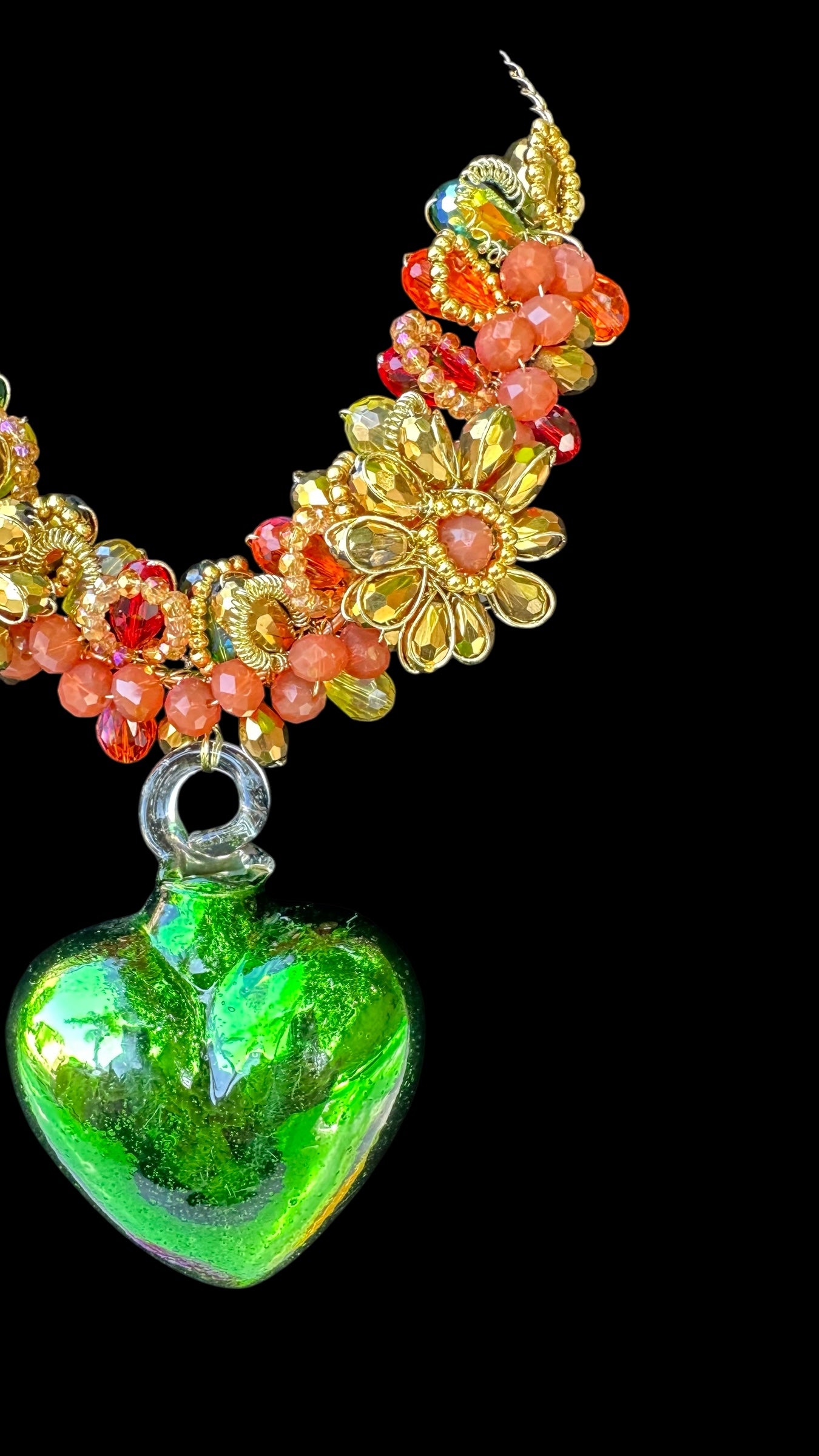 Green Corazon Vitral Necklace