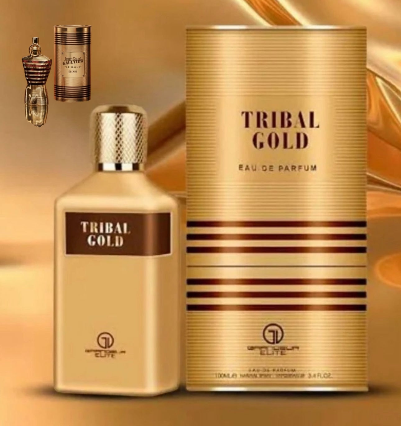 TRIBAL GOLD MEN EDP - 100ML (3.4oz) BY LE GRANDEUR/Inspired by “Le Male” Elixir by Jean Paul