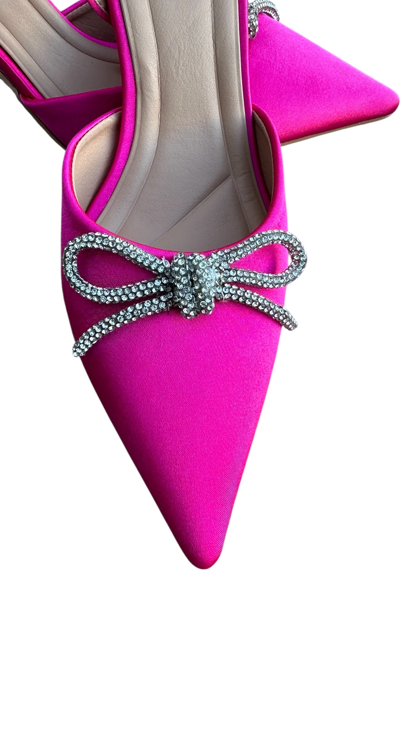 Hot Pink Rhinestone bow Heels