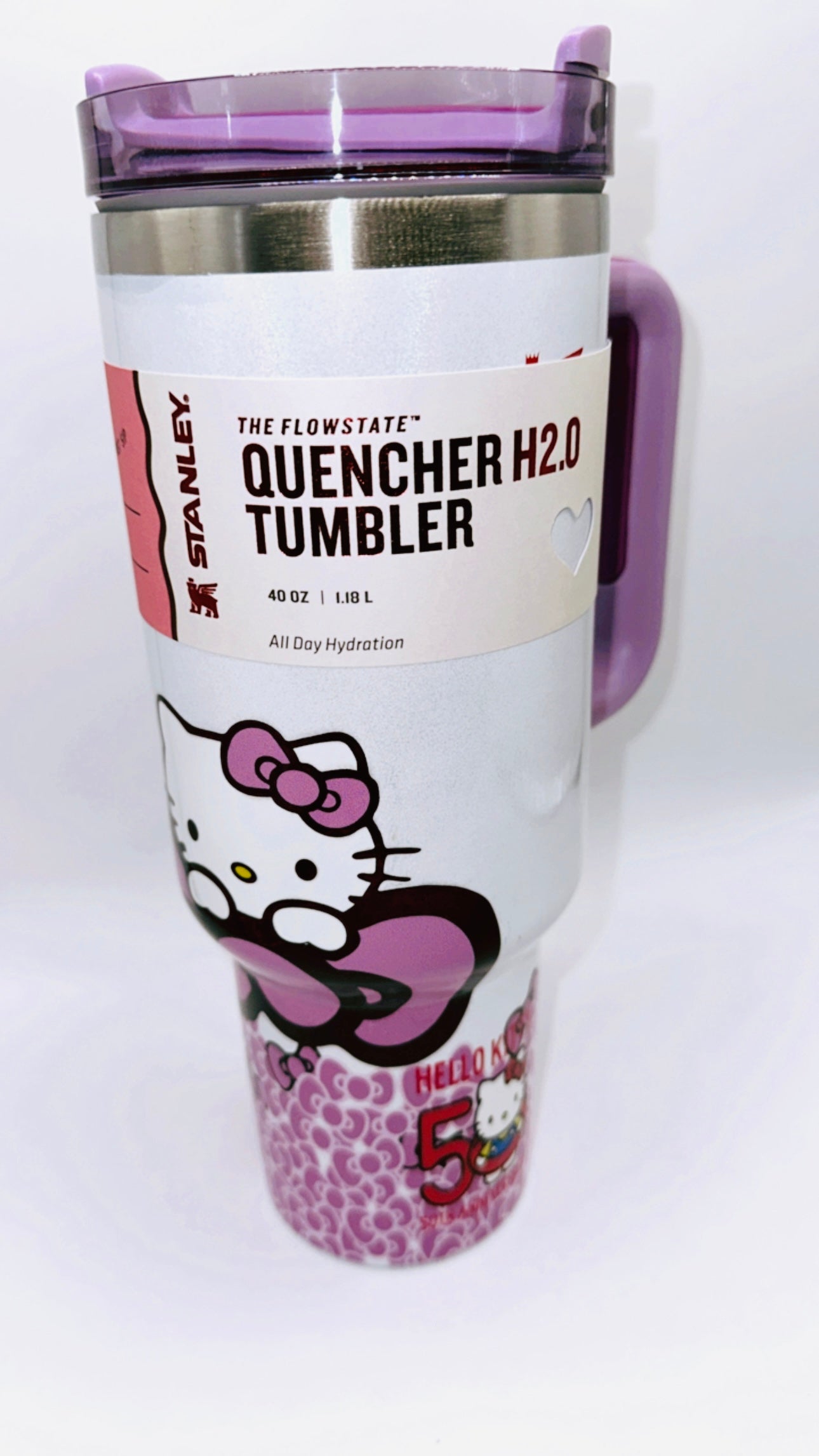 Purple/White Chrome Hello Kitty Tumbler