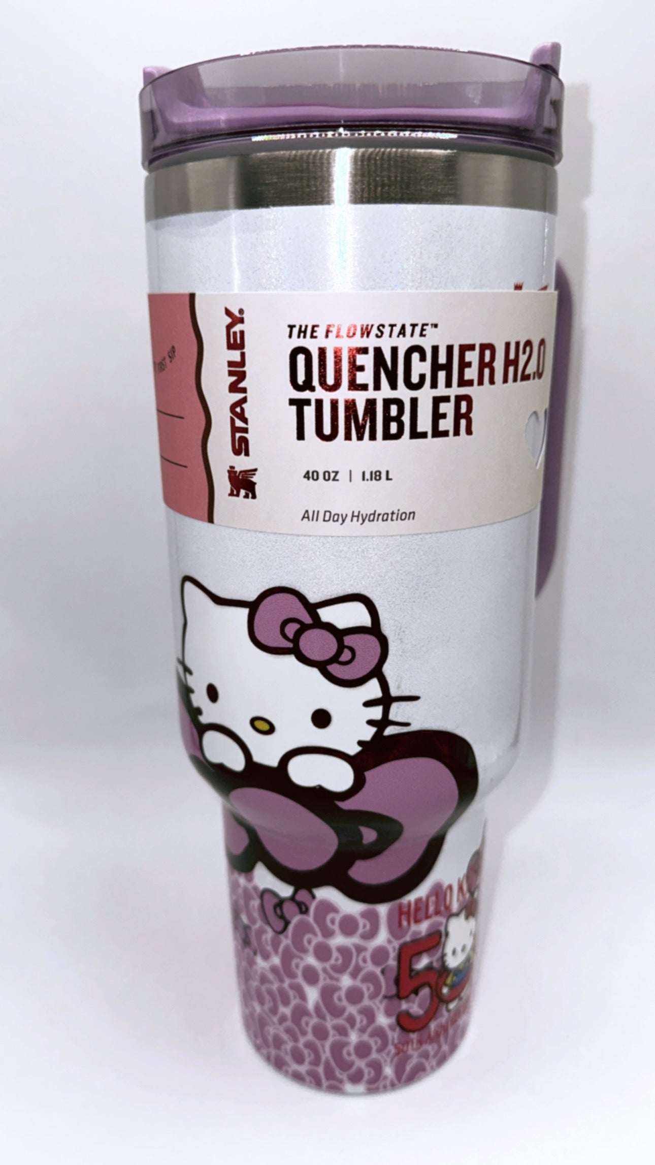 Purple/White Chrome Hello Kitty Tumbler