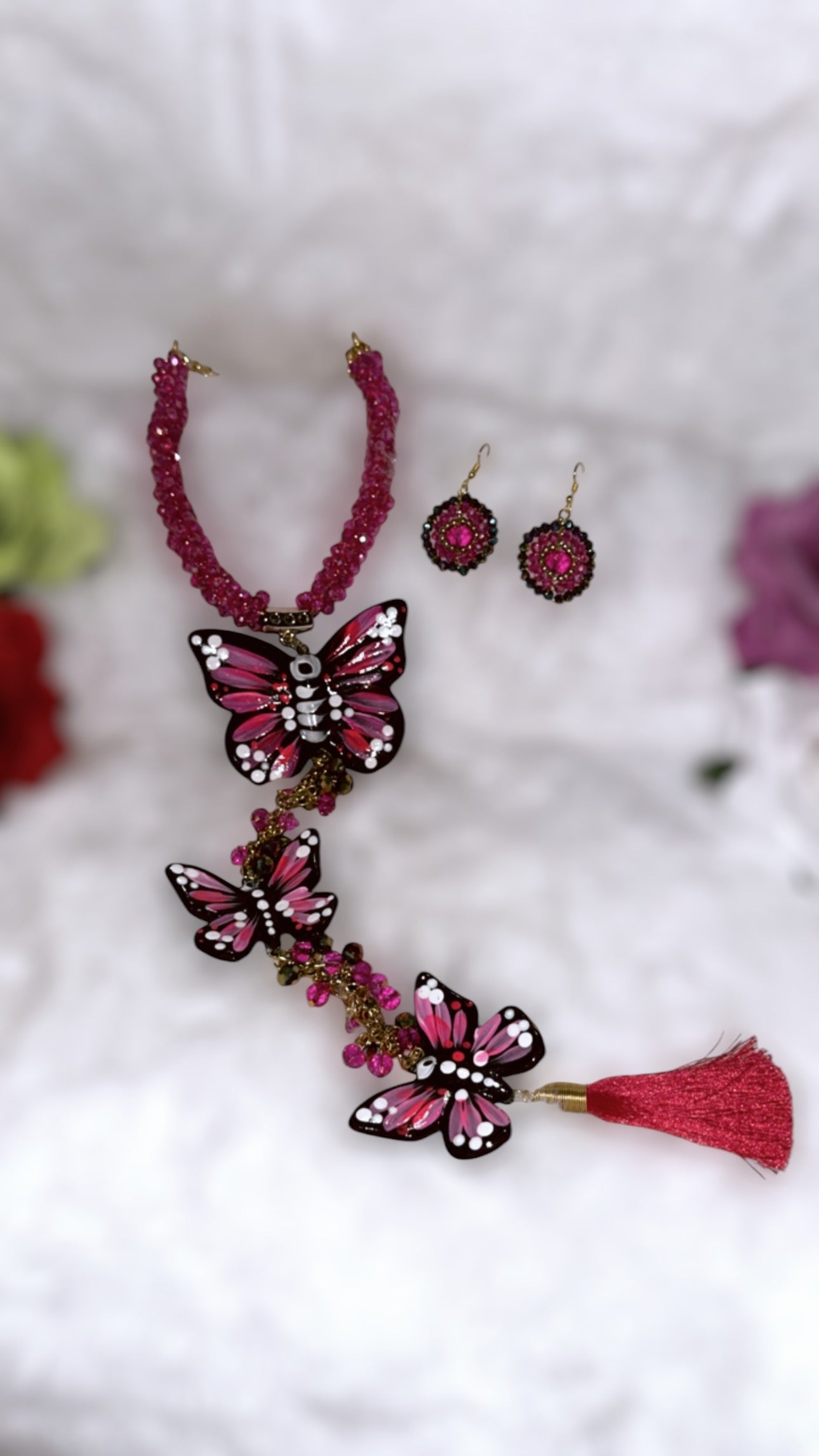 Monarca butterfly Necklace set
