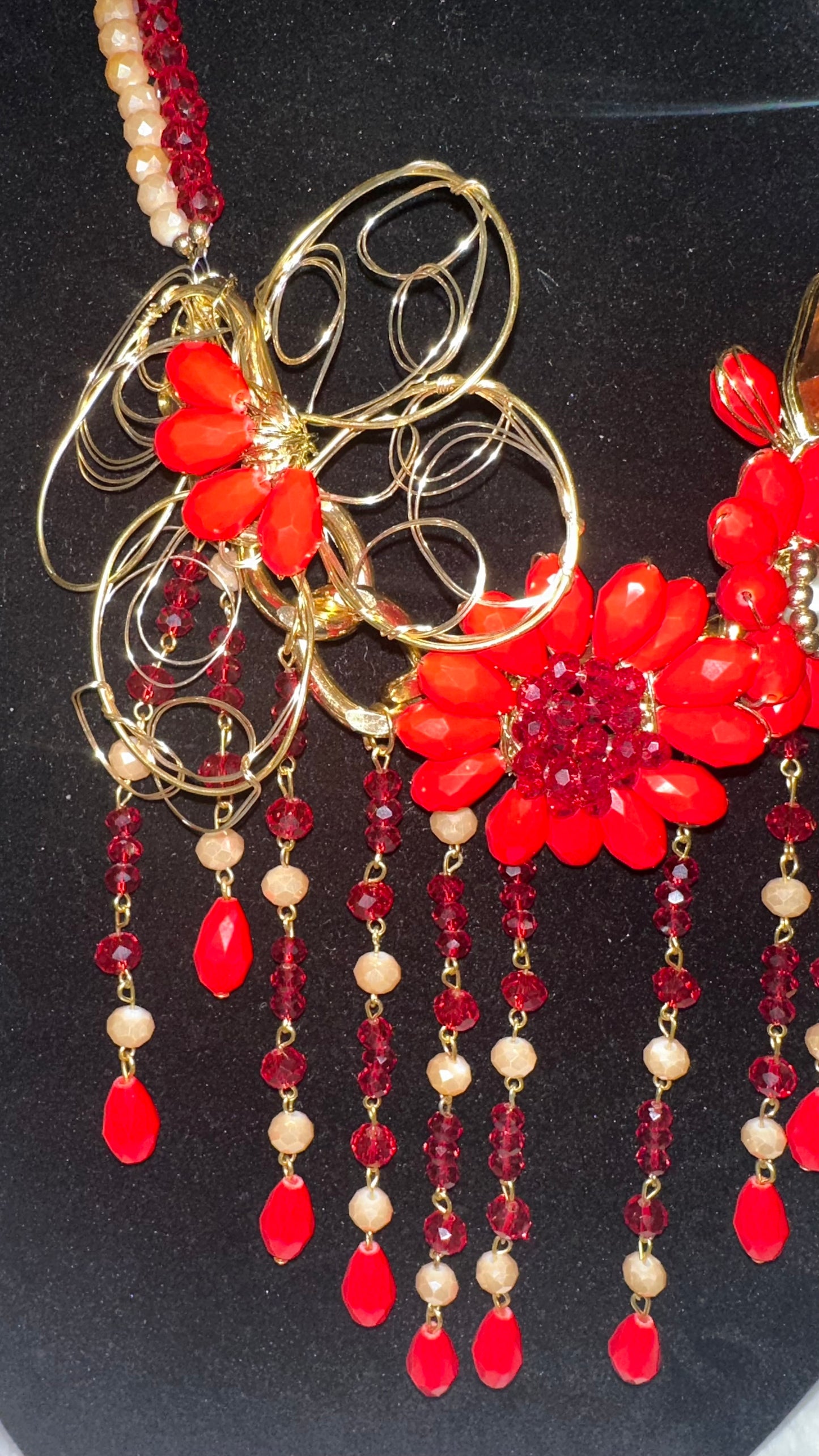 Red/Gold Alambrismo necklace