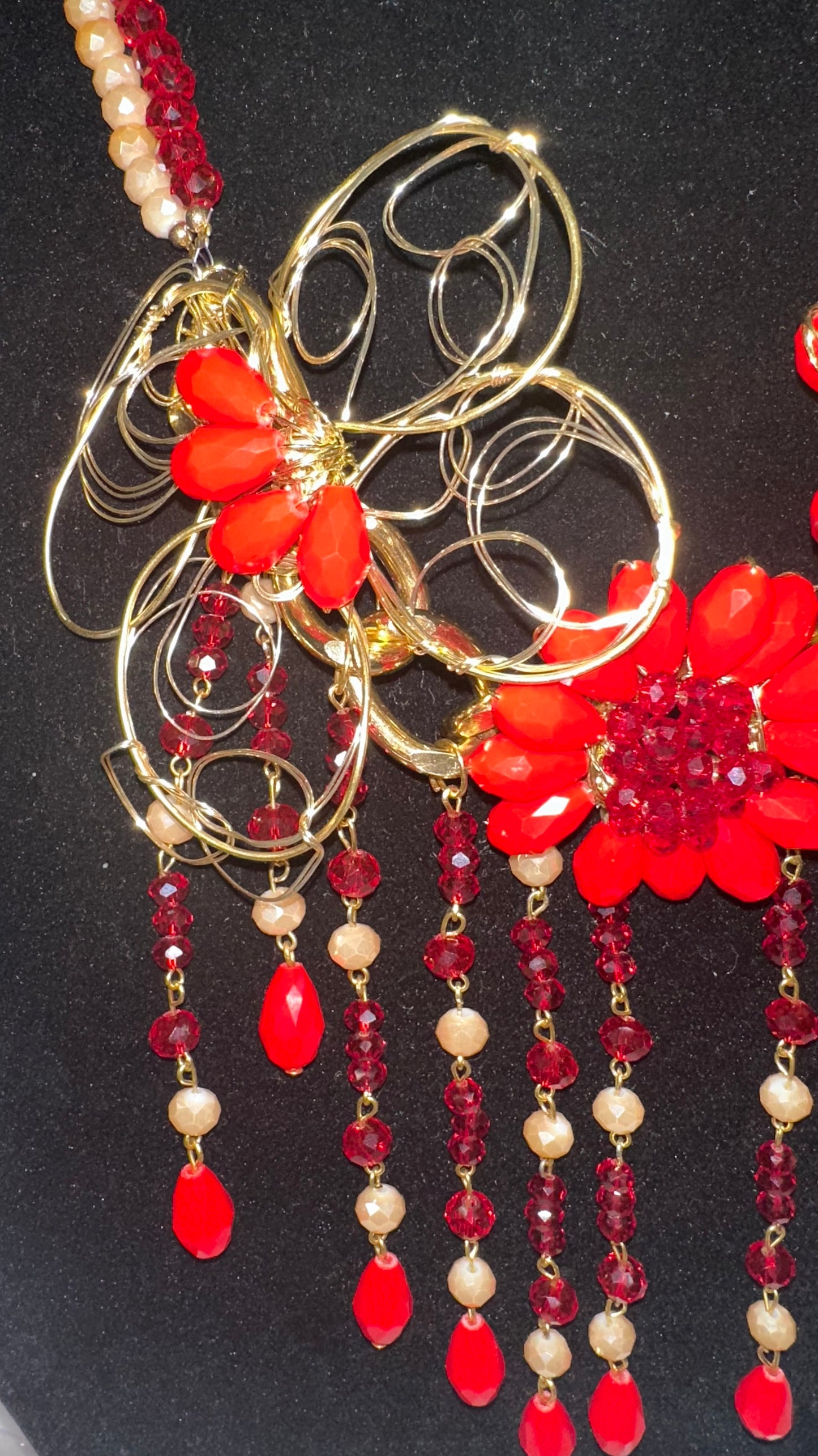 Red/Gold Alambrismo necklace