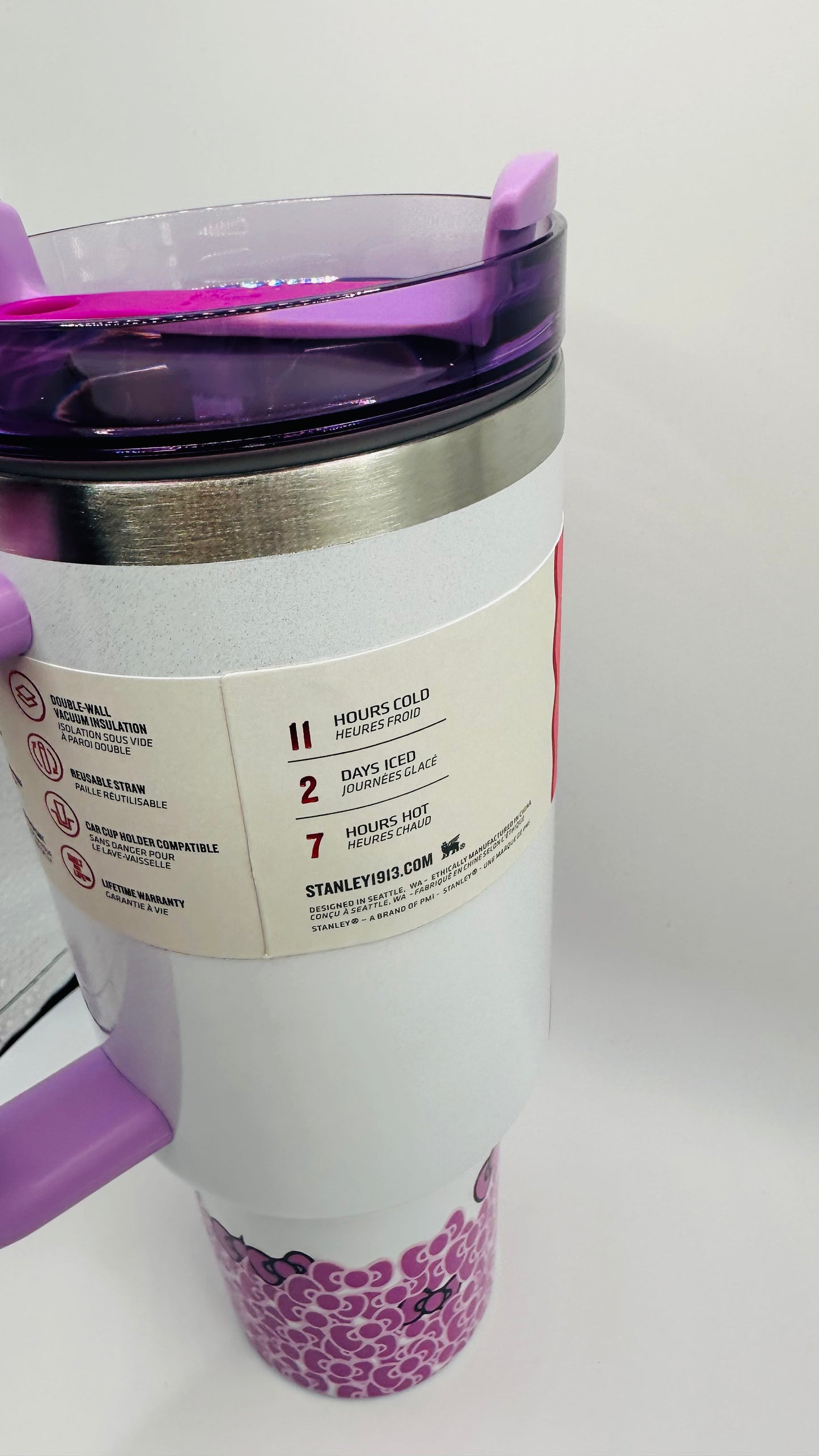 Purple/White Chrome Hello Kitty Tumbler