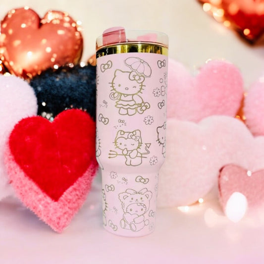 Pink/Gold Hello Kitty Tumbler