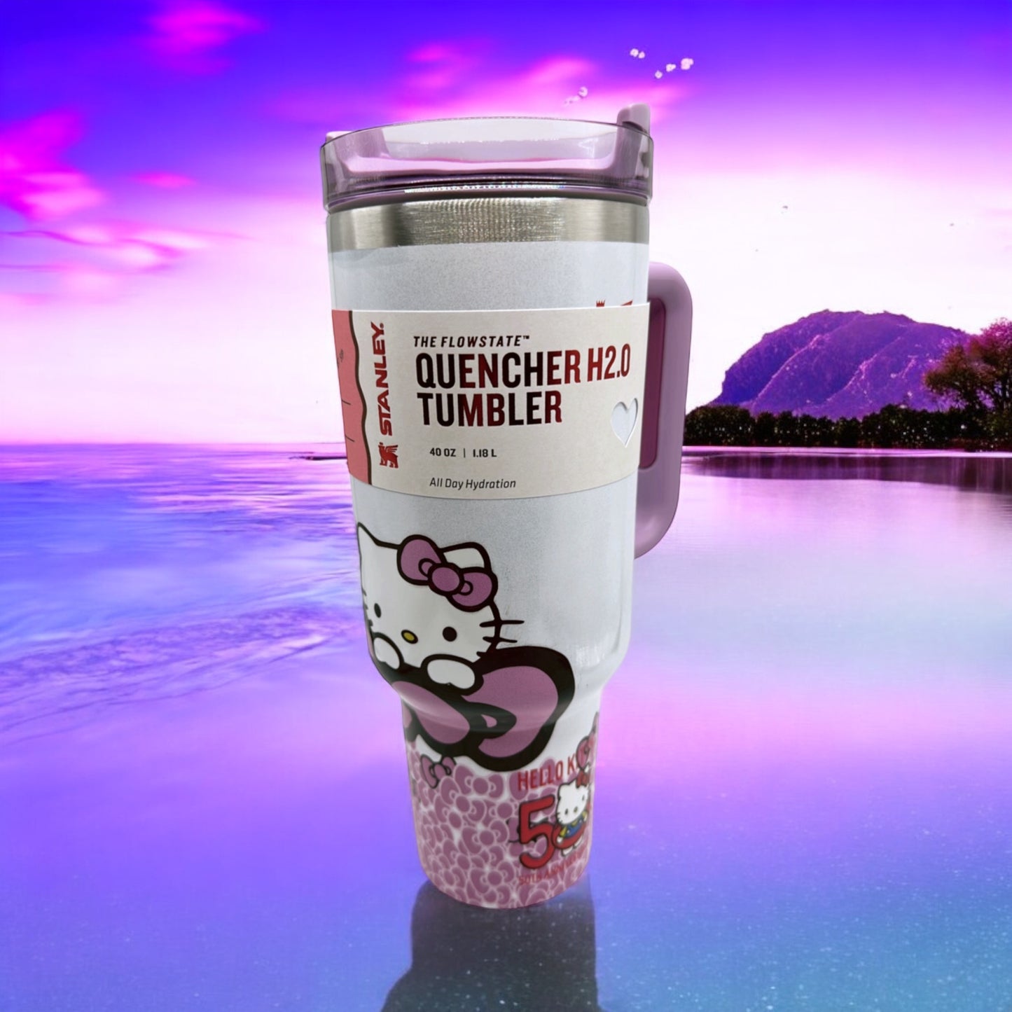 Purple/White Chrome Hello Kitty Tumbler