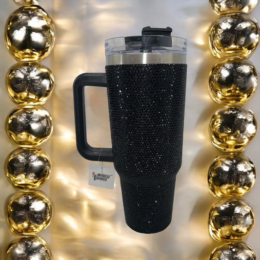 Black Rhinestones Tumbler