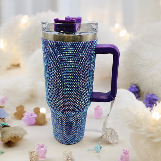 Purple Rhinestone Tumbler