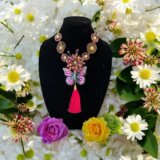PINK BUTTERFLY NECKLACE