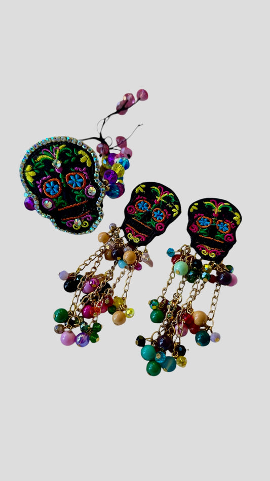Black Multi Sugar skull set